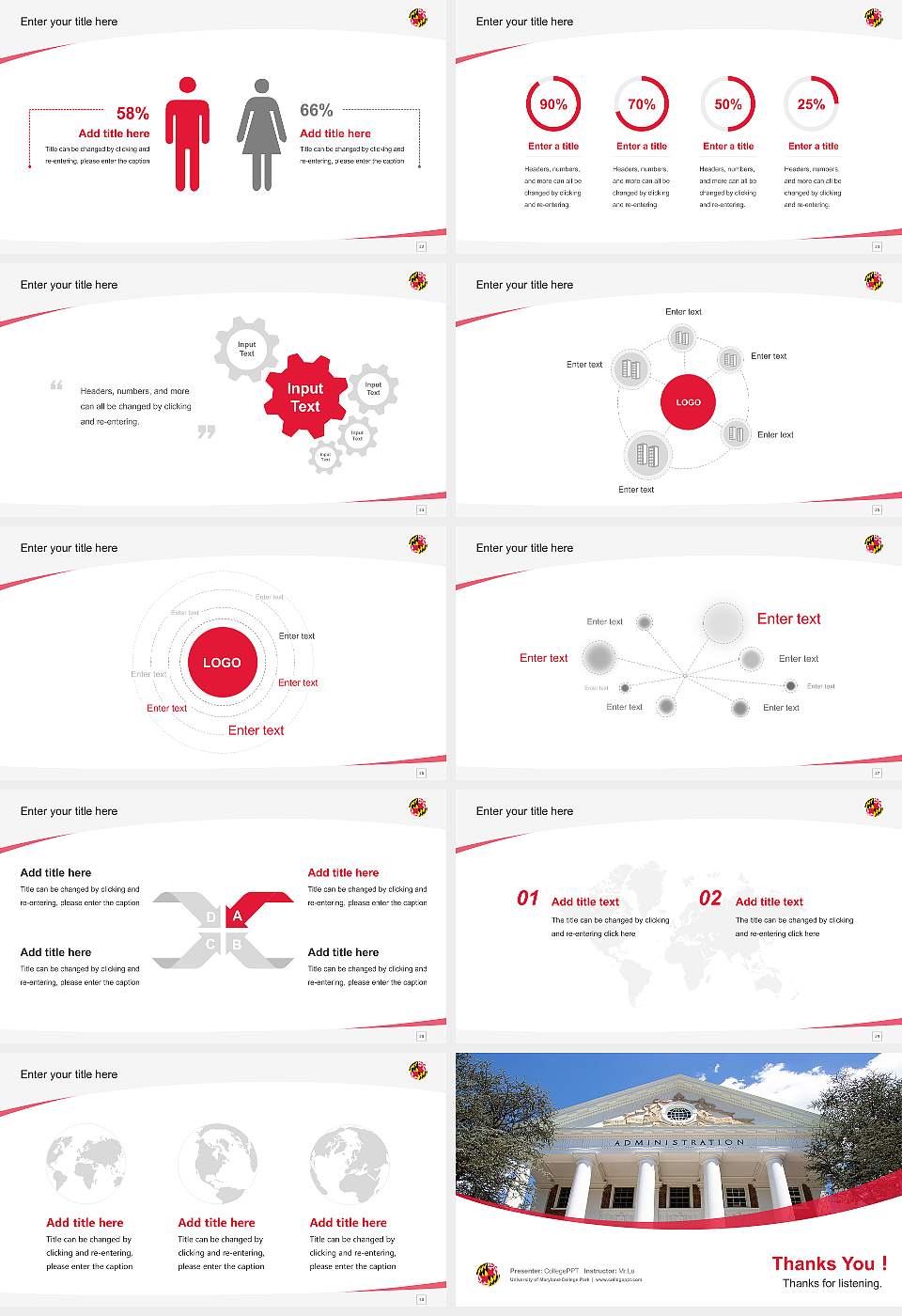 University of Maryland-College Park Course/Courseware Creation PPT Template16:9 ratio PPT effect preview image4