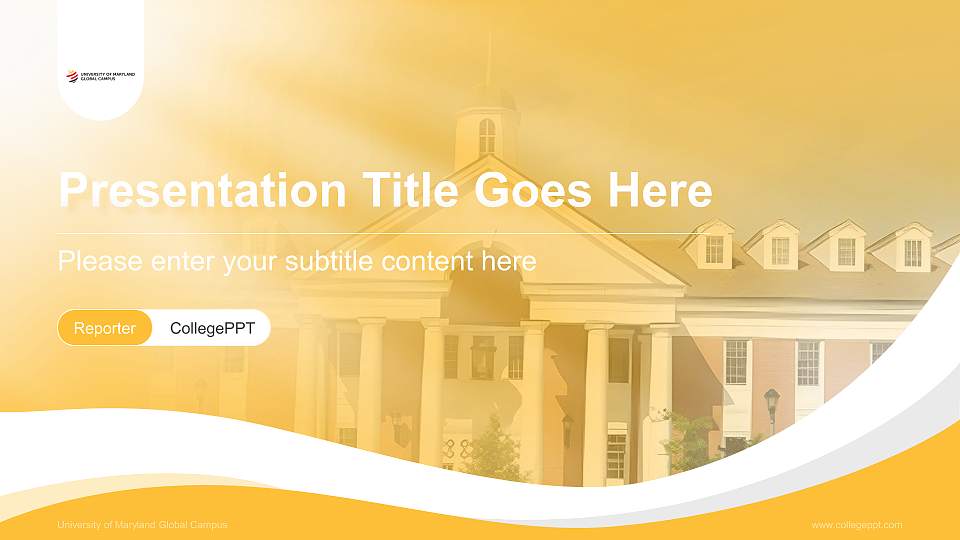 University of Maryland Global Campus Lecture Sharing and Networking Event PPT Template16:9 ratio PPT effect preview image