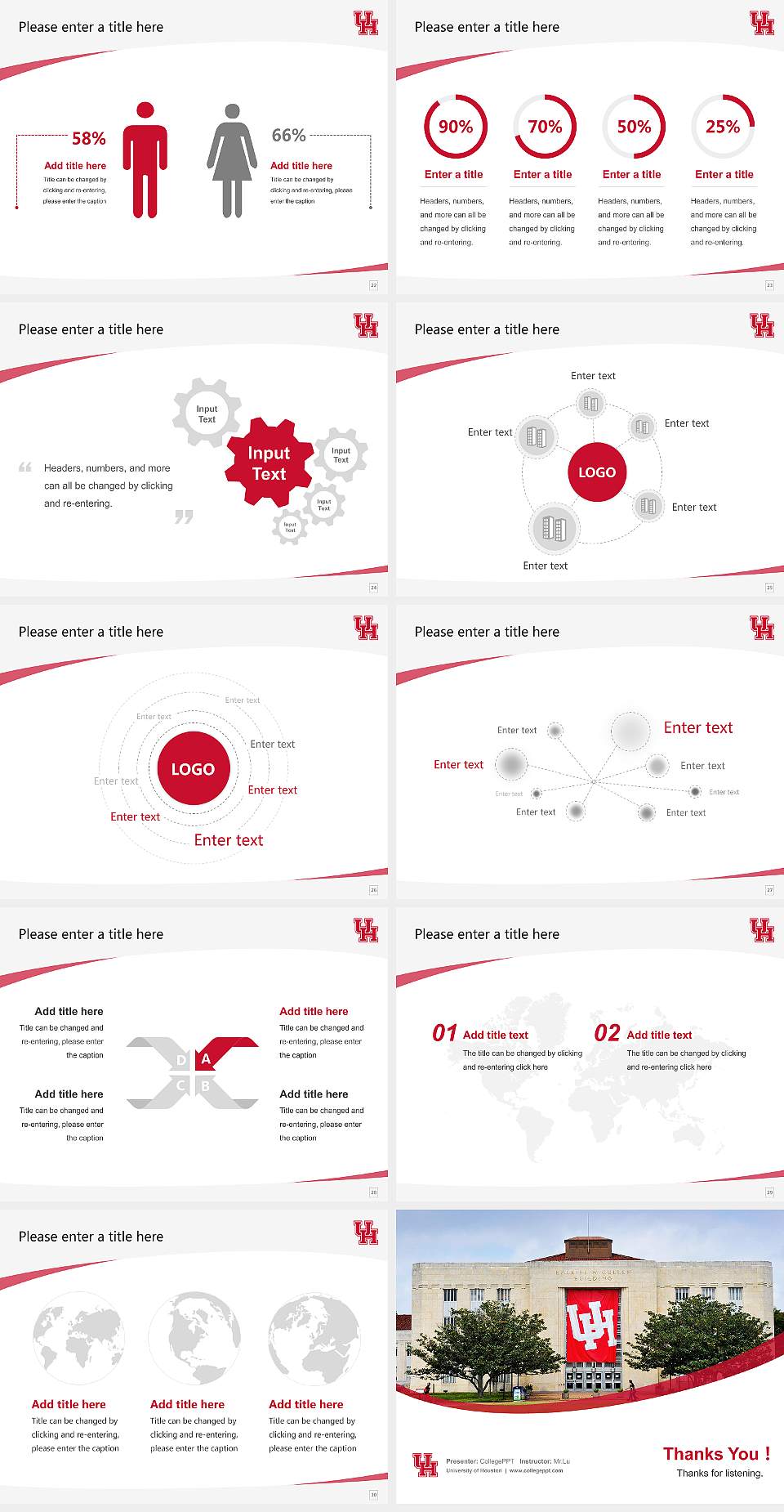 University of Houston Course/Courseware Creation PPT Template4:3 ratio PPT effect preview image4