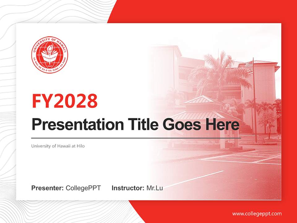 University of Hawaii at Hilo Academic Presentation/Research Findings Report PPT Template4:3 ratio PPT effect preview image5