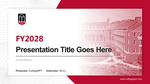 University of Georgia Academic Presentation/Research Findings Report PPT Template