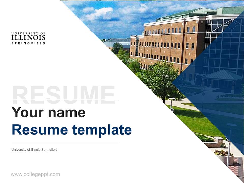 University of Illinois Springfield Resume PPT Template4:3 ratio PPT effect preview image5