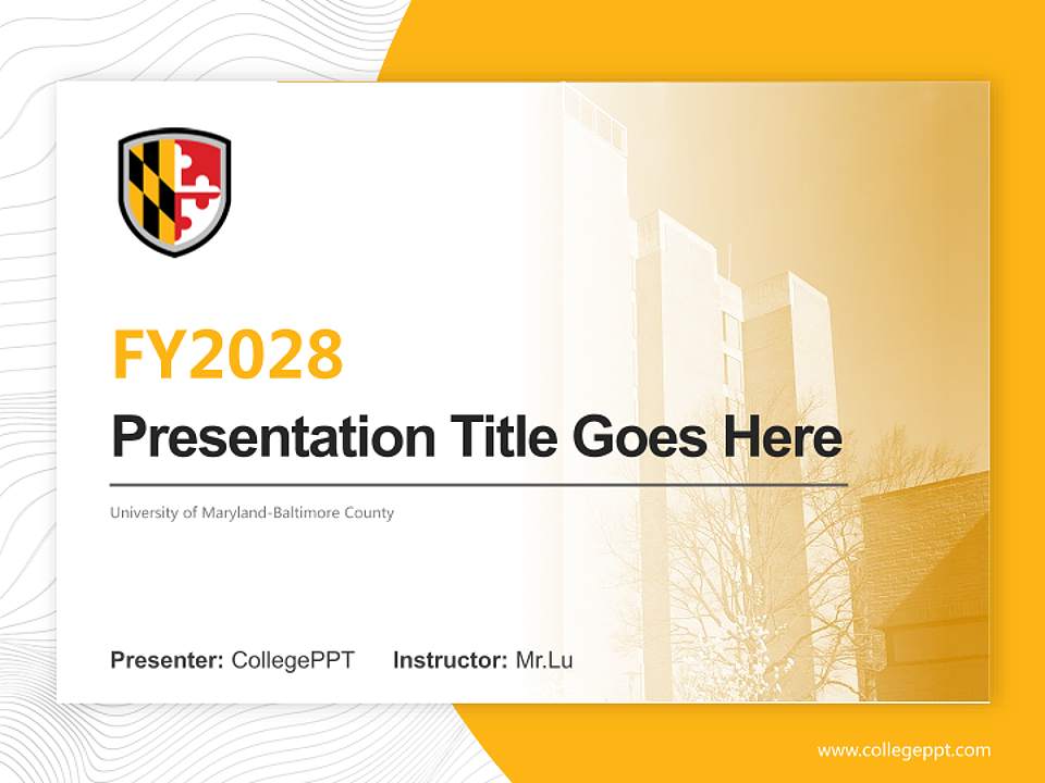 University of Maryland-Baltimore County Academic Presentation/Research Findings Report PPT Template4:3 ratio PPT effect preview image5