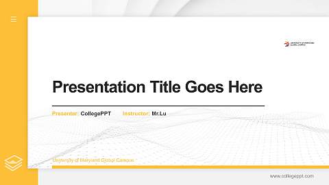 University of Maryland Global Campus Thesis Proposal/Graduation Defense PPT Template