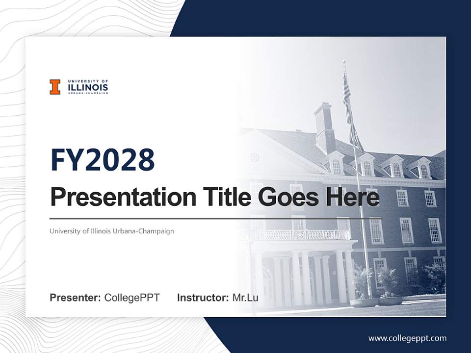 University of Illinois Urbana-Champaign Academic Presentation/Research Findings Report PPT Template4:3 ratio PPT effect preview image5