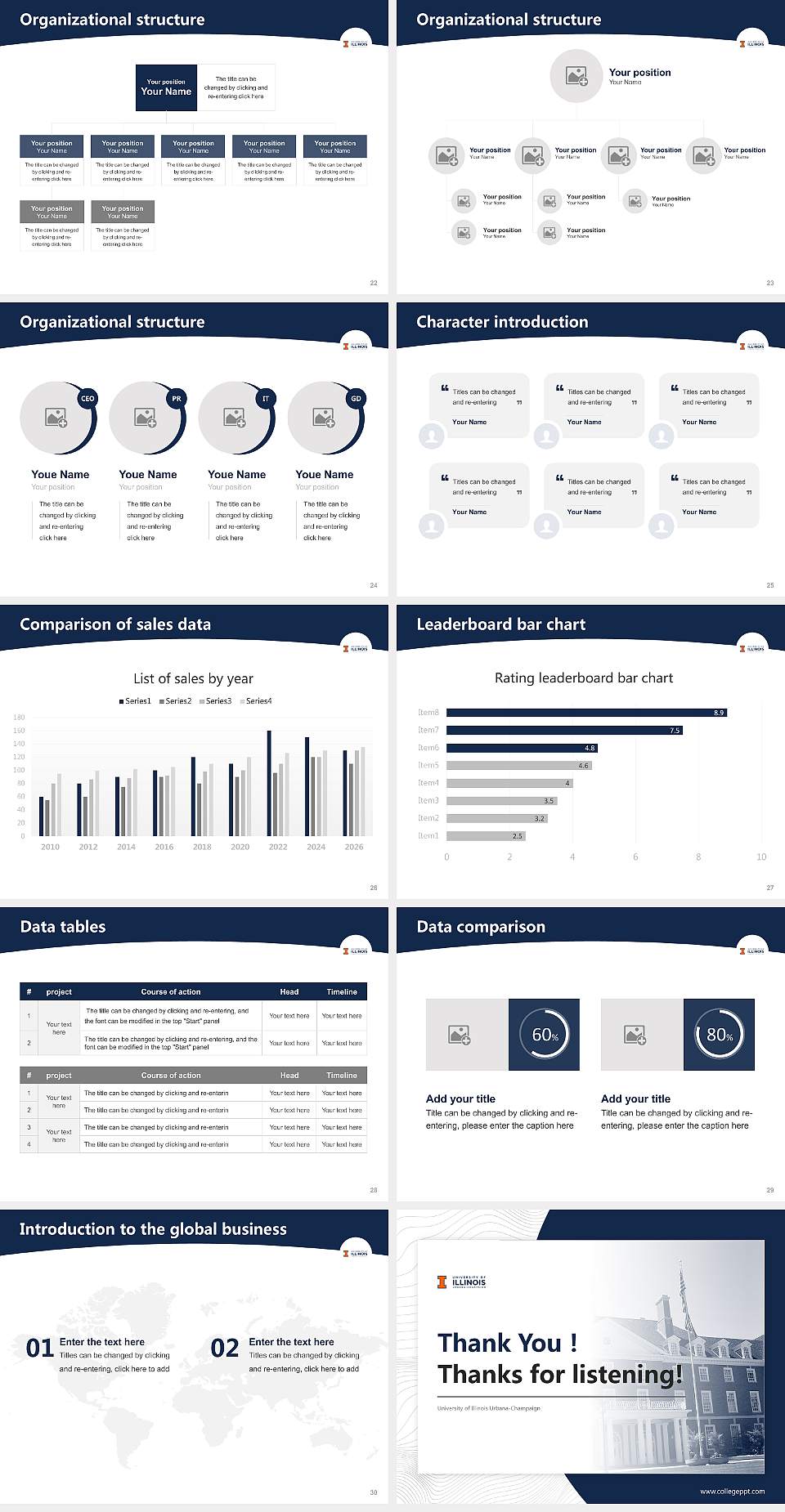 University of Illinois Urbana-Champaign Academic Presentation/Research Findings Report PPT Template4:3 ratio PPT effect preview image4