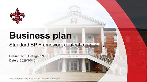 University of Louisiana at Lafayette Competition/Entrepreneurship Contest PPT Template