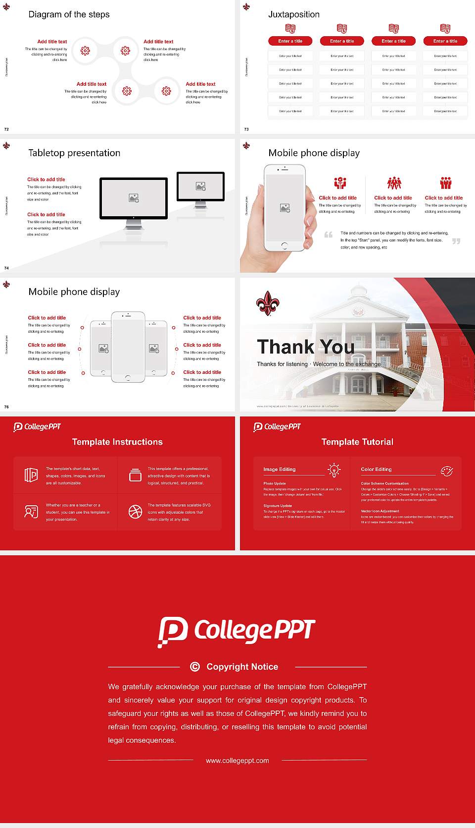 University of Louisiana at Lafayette Competition/Entrepreneurship Contest PPT Template16:9 ratio PPT effect preview image9
