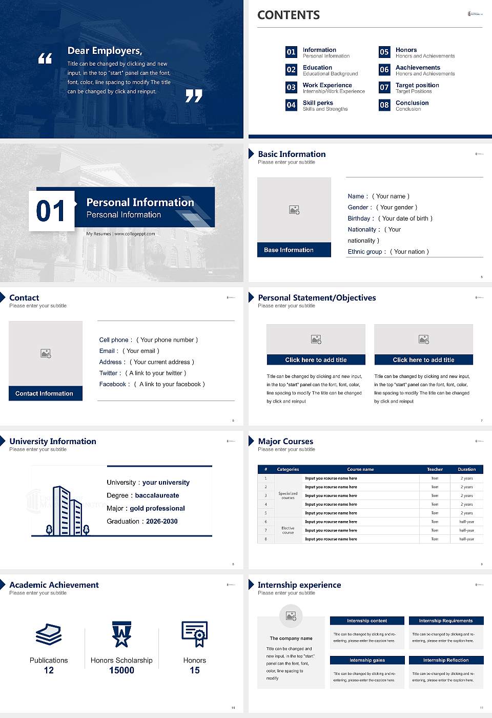 University of Mary Washington Resume PPT Template16:9 ratio PPT effect preview image2