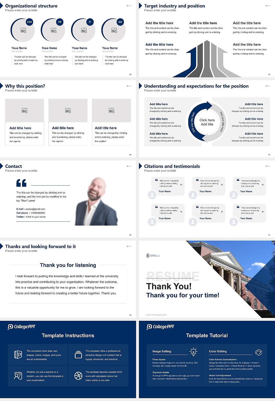University of Mary Washington Resume PPT Template16:9 ratio PPT effect preview image4