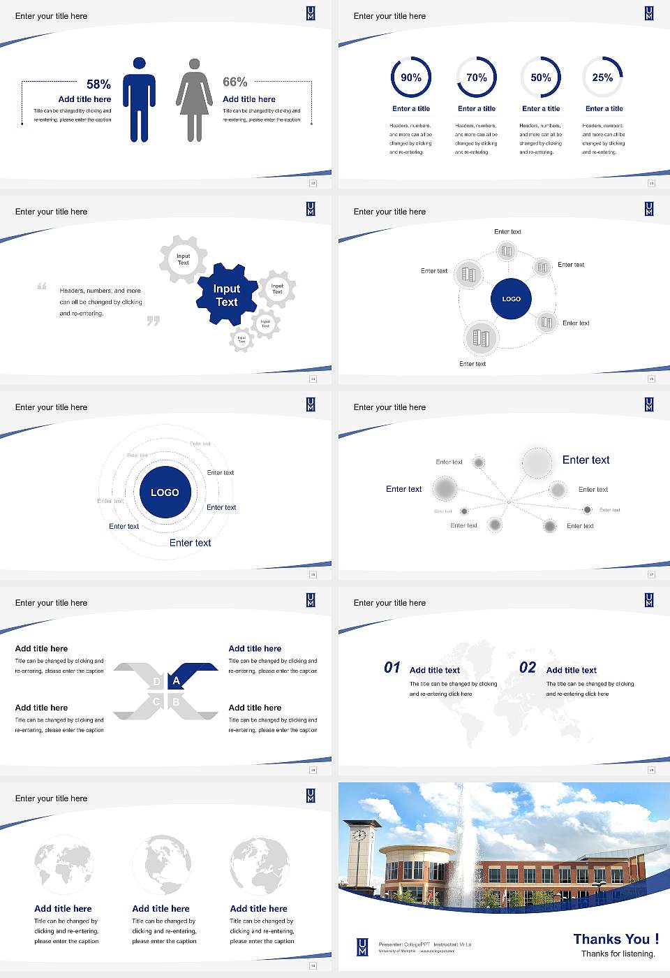 University of Memphis Course/Courseware Creation PPT Template16:9 ratio PPT effect preview image4