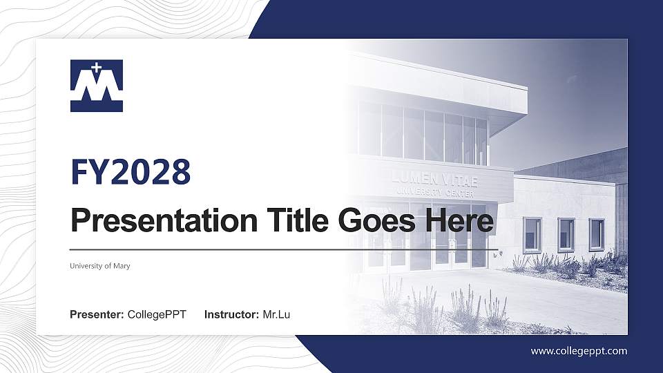 University of Mary Academic Presentation/Research Findings Report PPT Template16:9 ratio PPT effect preview image