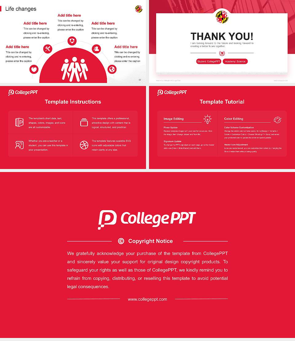 University of Maryland-College Park National Scholarship Defense PPT Template16:9 ratio PPT effect preview image4