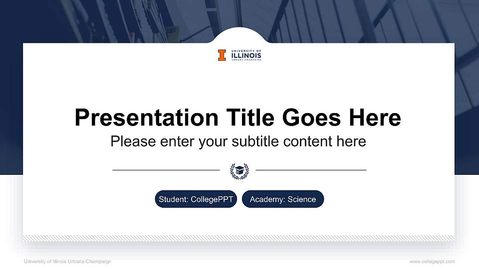 University of Illinois Urbana-Champaign National Scholarship Defense PPT Template16:9 ratio PPT effect preview image