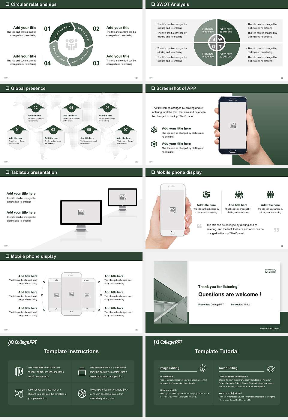 University of La Verne General Purpose PPT Template16:9 ratio PPT effect preview image5