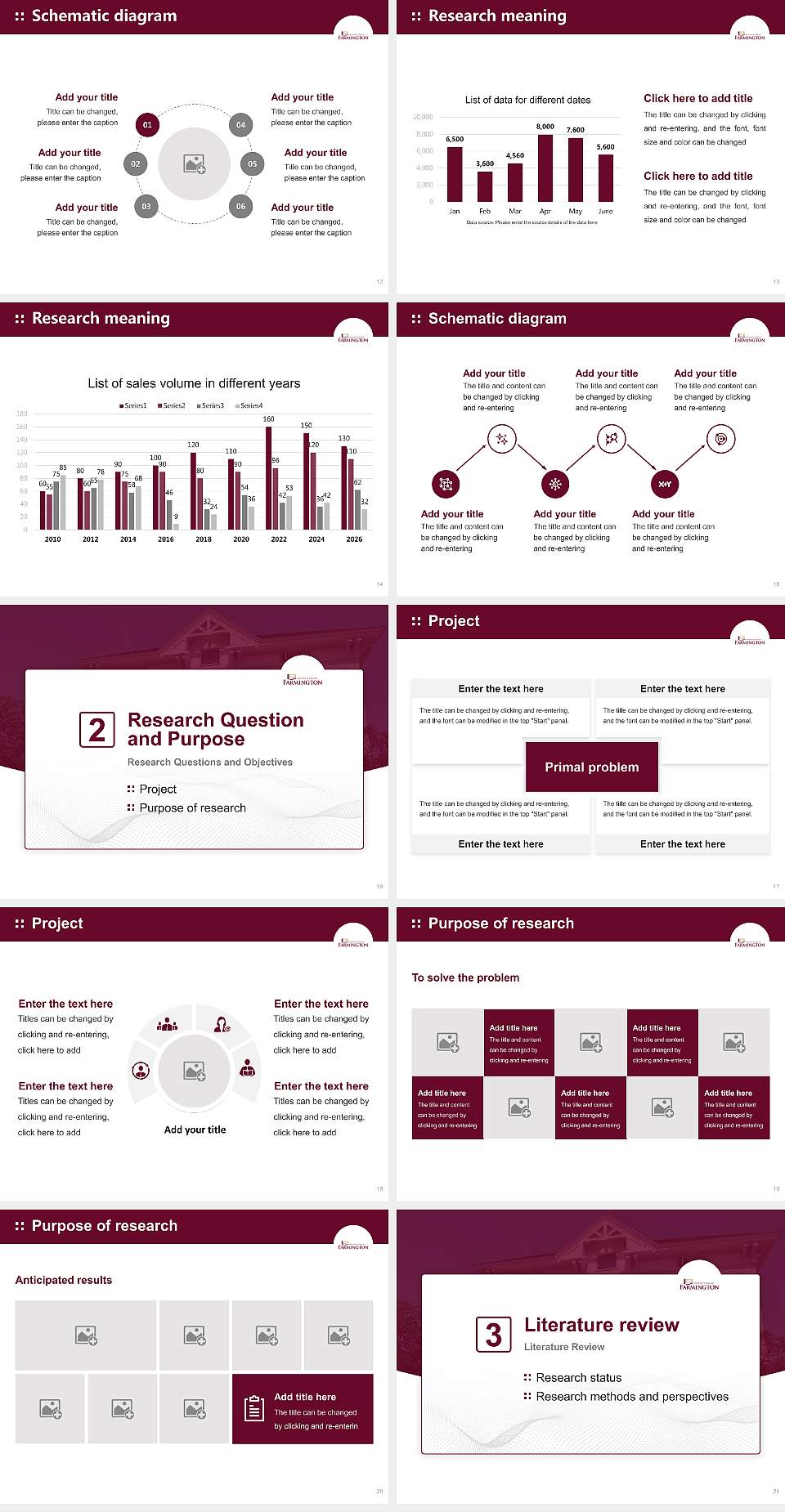 University of Maine at Farmington Graduation Thesis Defense PPT Template4:3 ratio PPT effect preview image3