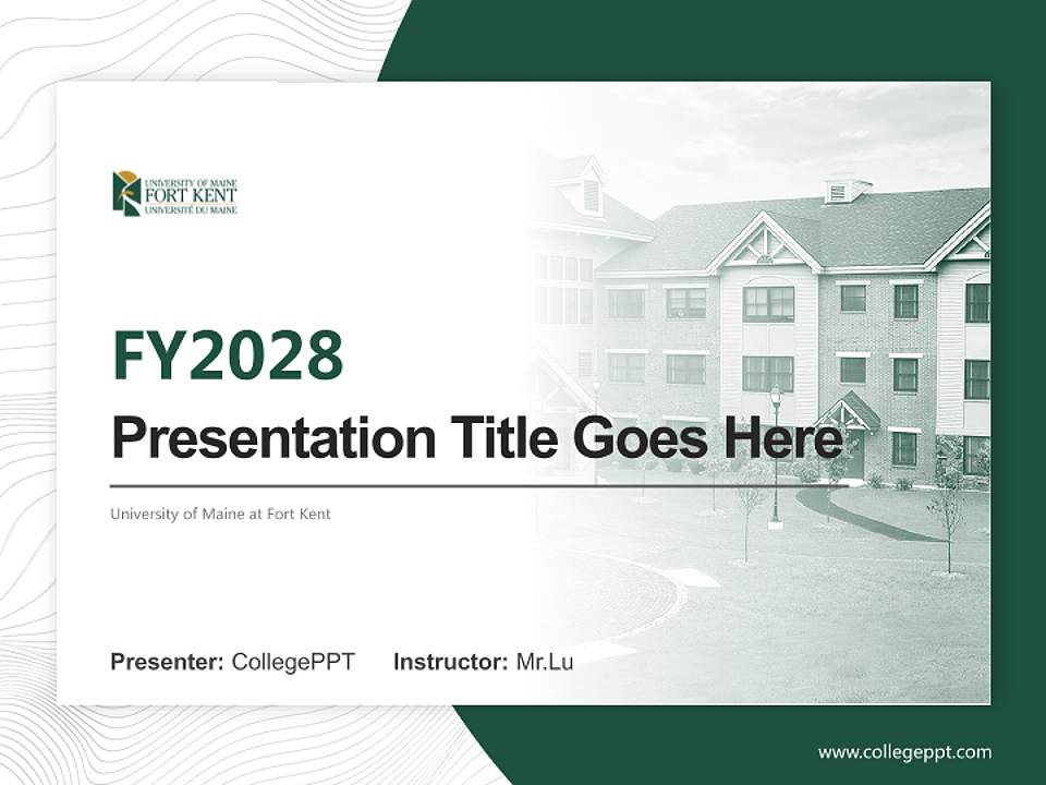 University of Maine at Fort Kent Academic Presentation/Research Findings Report PPT Template4:3 ratio PPT effect preview image5
