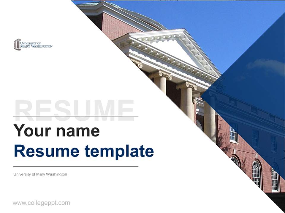 University of Mary Washington Resume PPT Template4:3 ratio PPT effect preview image5