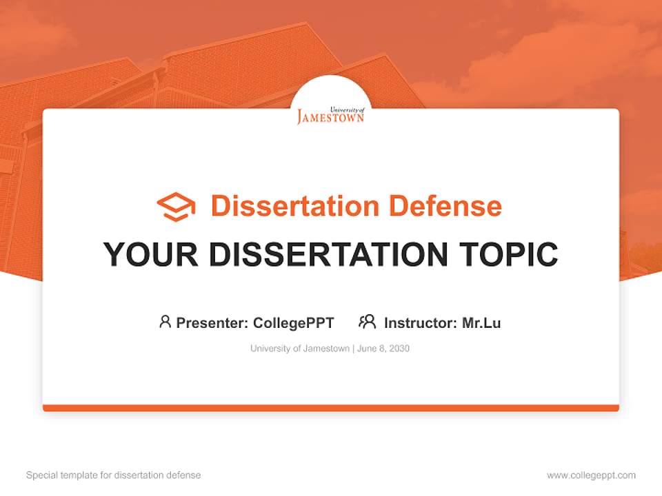 University of Jamestown Graduation Thesis Defense PPT Template4:3 ratio PPT effect preview image7