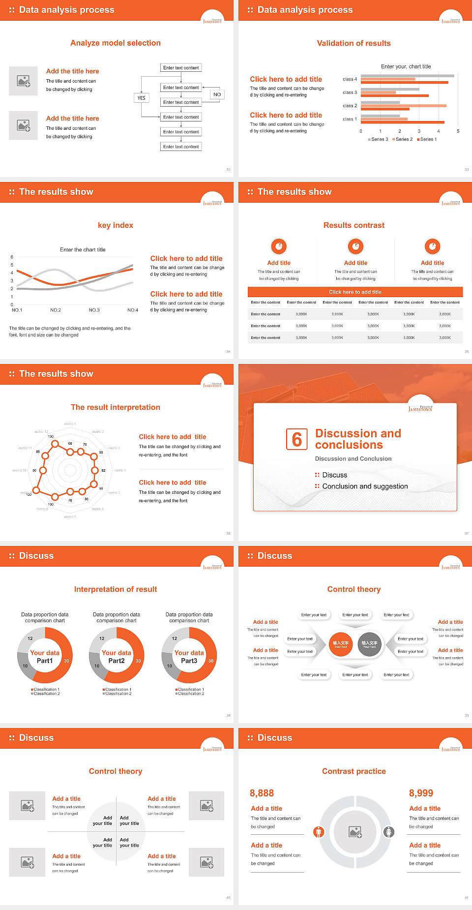 University of Jamestown Graduation Thesis Defense PPT Template4:3 ratio PPT effect preview image5