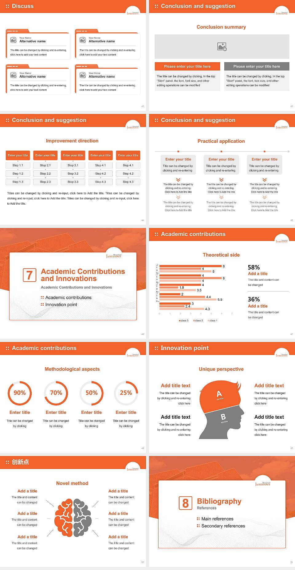 University of Jamestown Graduation Thesis Defense PPT Template4:3 ratio PPT effect preview image6