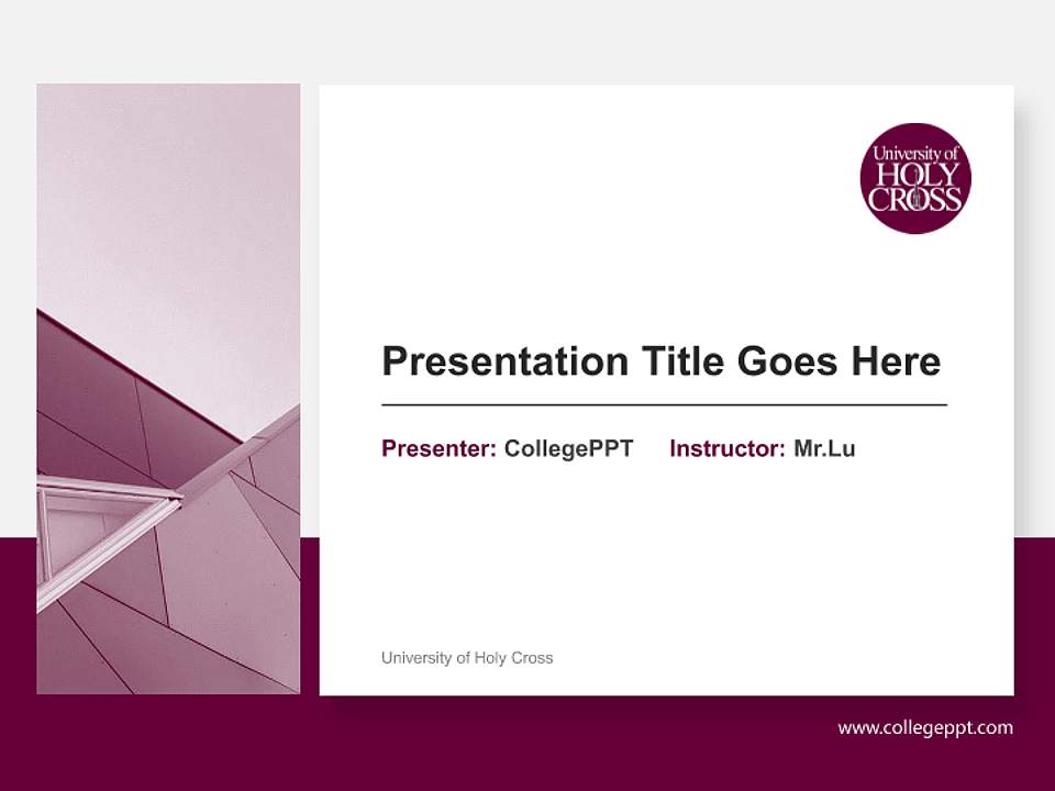 University of Holy Cross General Purpose PPT Template4:3 ratio PPT effect preview image6