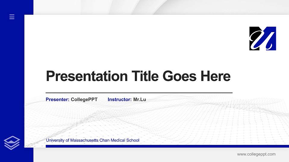 University of Massachusetts Chan Medical School Thesis Proposal/Graduation Defense PPT Template16:9 ratio PPT effect preview image