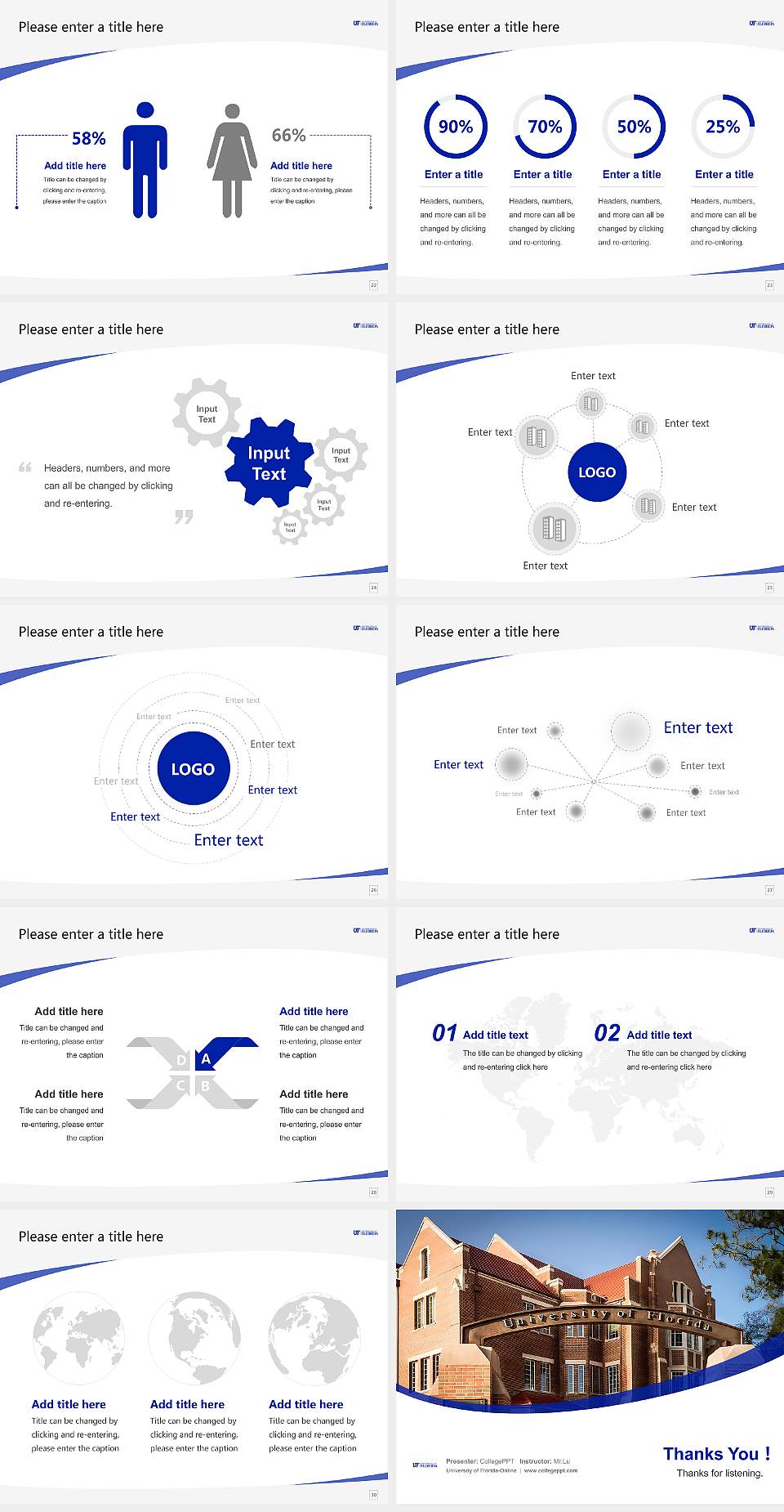 University of Florida-Online Course/Courseware Creation PPT Template4:3 ratio PPT effect preview image4