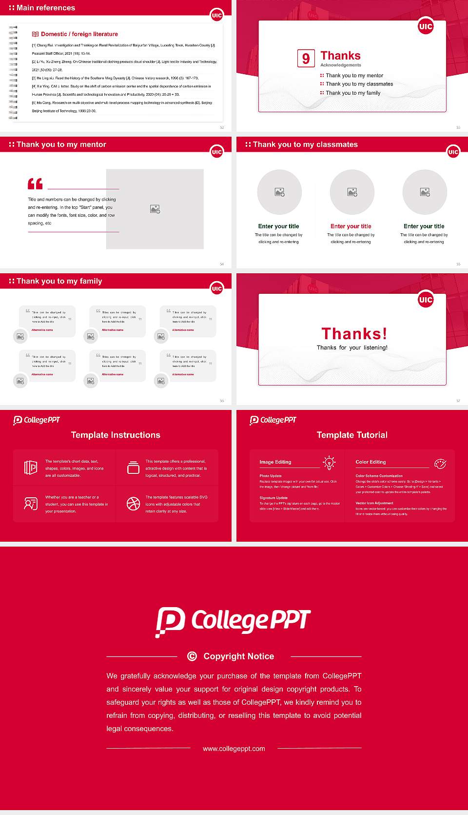 University of Illinois Chicago Graduation Thesis Defense PPT Template16:9 ratio PPT effect preview image7