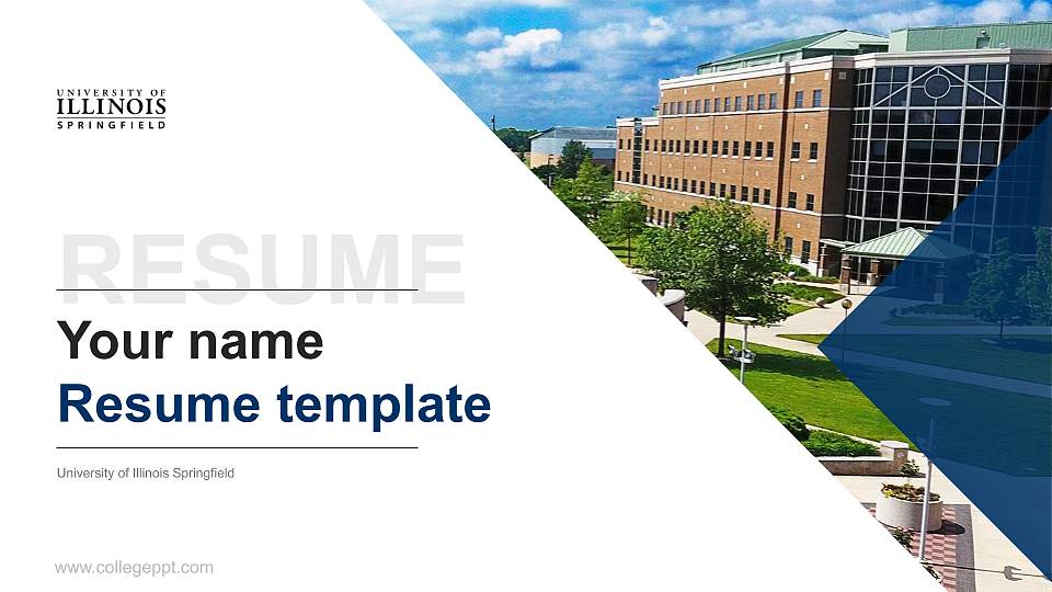 University of Illinois Springfield Resume PPT Template16:9 ratio PPT effect preview image