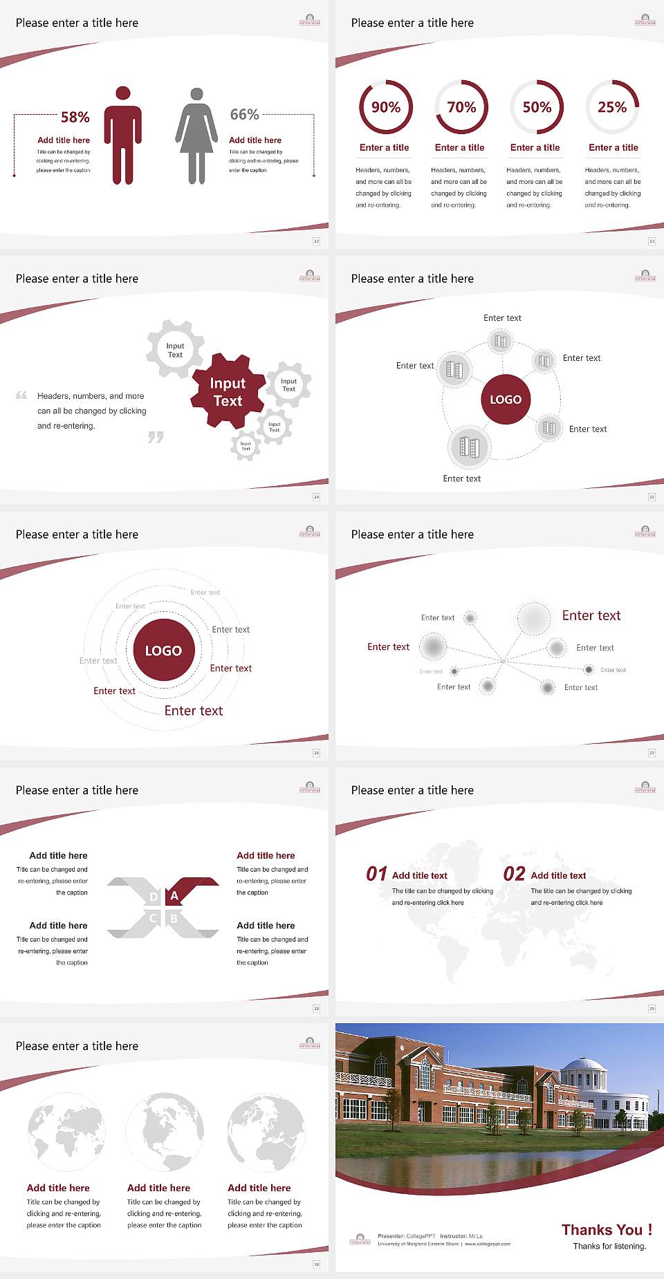 University of Maryland Eastern Shore Course/Courseware Creation PPT Template4:3 ratio PPT effect preview image4