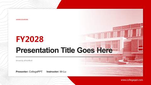 University of Hartford Academic Presentation/Research Findings Report PPT Template