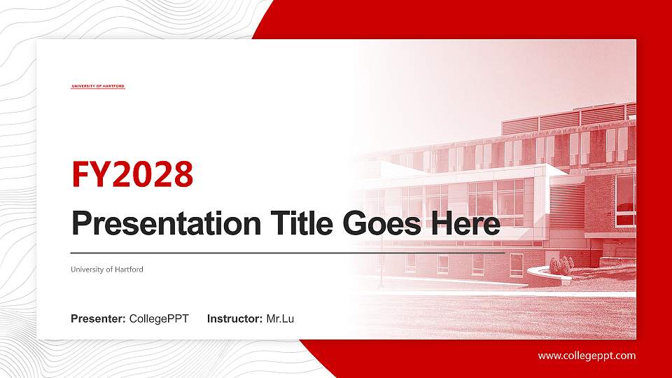 University of Hartford Academic Presentation/Research Findings Report PPT Template16:9 ratio PPT effect preview image