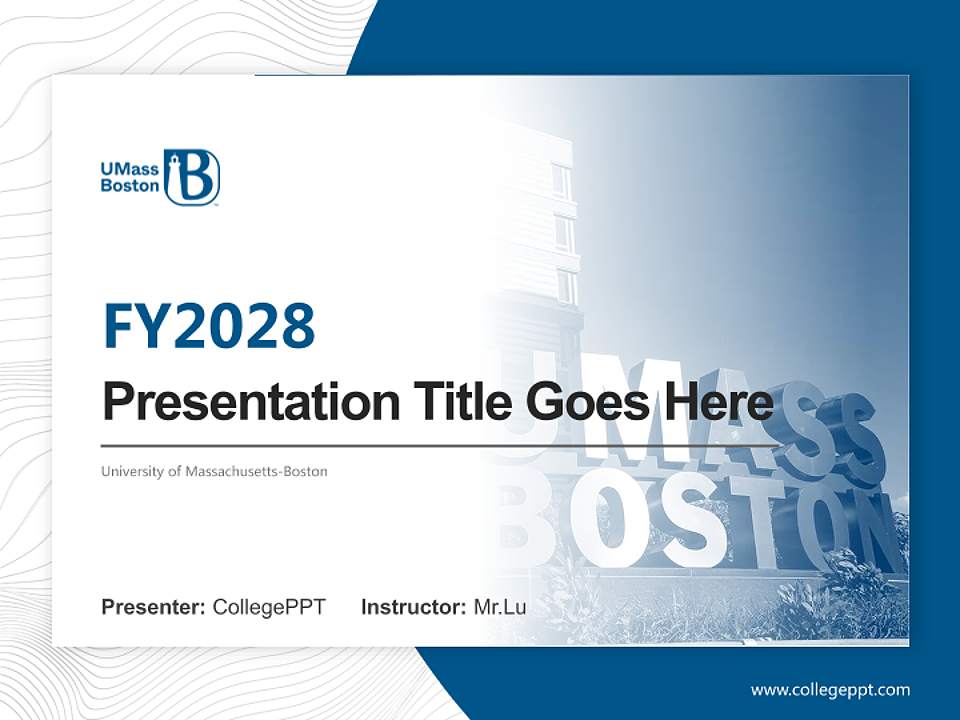University of Massachusetts-Boston Academic Presentation/Research Findings Report PPT Template4:3 ratio PPT effect preview image5