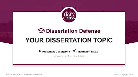 University of Holy Cross Graduation Thesis Defense PPT Template