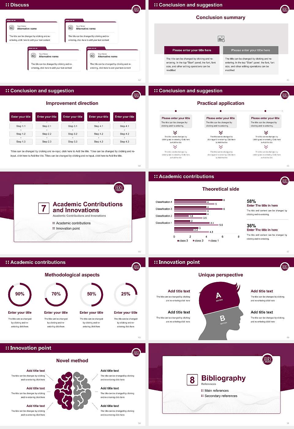 University of Holy Cross Graduation Thesis Defense PPT Template16:9 ratio PPT effect preview image6