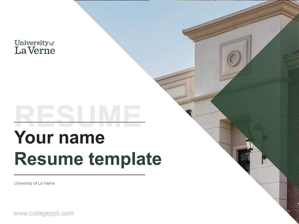 University of La Verne Resume PPT Template4:3 ratio PPT effect preview image5