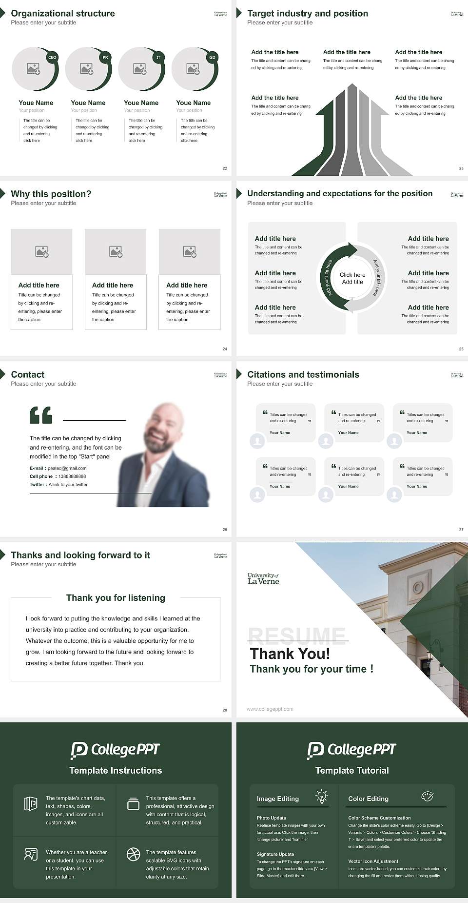 University of La Verne Resume PPT Template4:3 ratio PPT effect preview image4