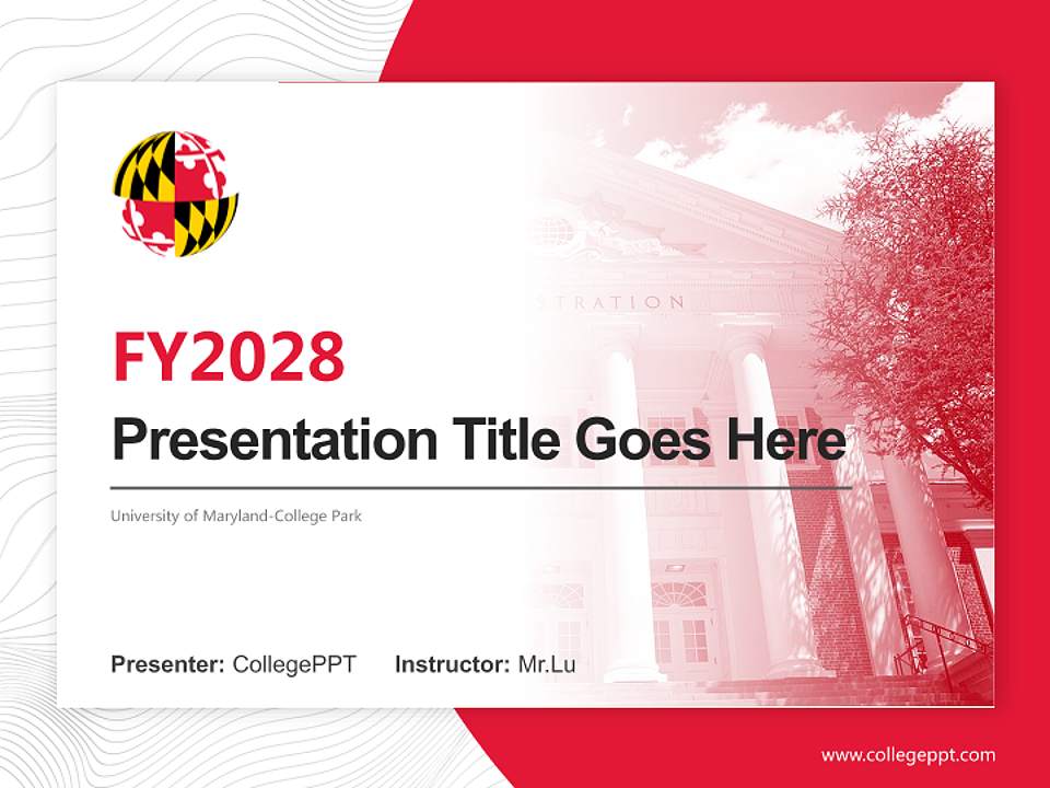 University of Maryland-College Park Academic Presentation/Research Findings Report PPT Template4:3 ratio PPT effect preview image5