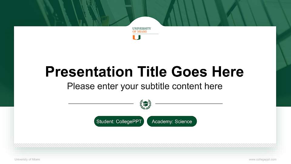 University of Miami National Scholarship Defense PPT Template16:9 ratio PPT effect preview image