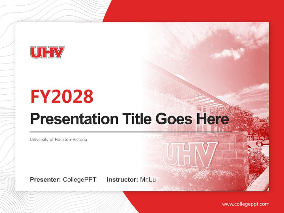 University of Houston-Victoria Academic Presentation/Research Findings Report PPT Template4:3 ratio PPT effect preview image5