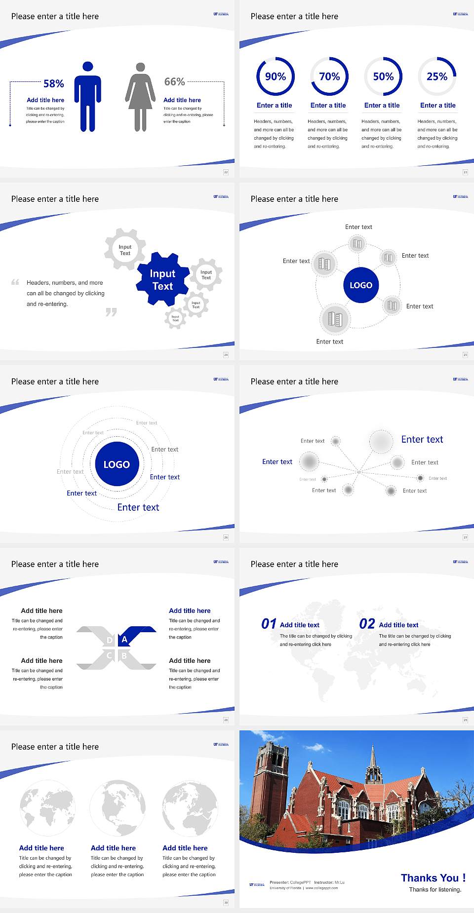 University of Florida Course/Courseware Creation PPT Template4:3 ratio PPT effect preview image4