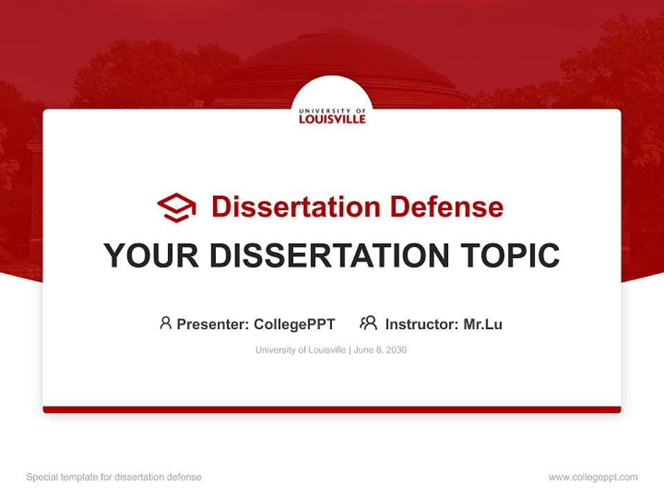 University of Louisville Graduation Thesis Defense PPT Template4:3 ratio PPT effect preview image7