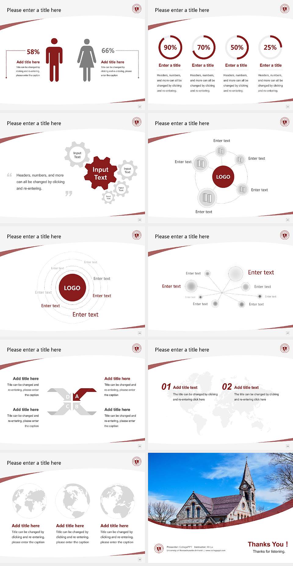 University of Massachusetts-Amherst Course/Courseware Creation PPT Template4:3 ratio PPT effect preview image4