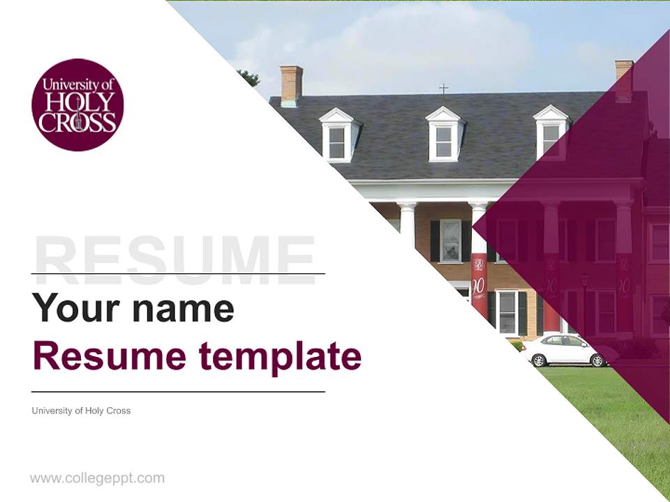 University of Holy Cross Resume PPT Template4:3 ratio PPT effect preview image5
