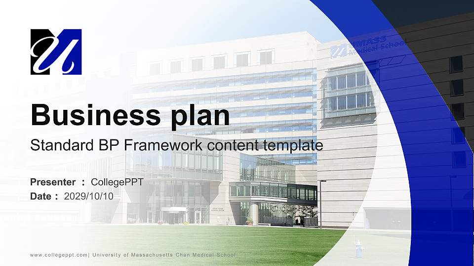 University of Massachusetts Chan Medical School Competition/Entrepreneurship Contest PPT Template16:9 ratio PPT effect preview image