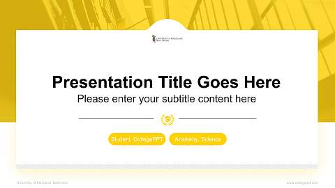 University of Maryland, Baltimore National Scholarship Defense PPT Template