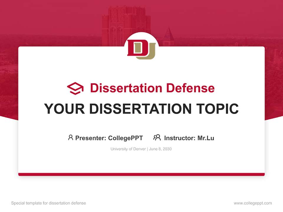 University of Denver Graduation Thesis Defense PPT Template4:3 ratio PPT effect preview image7