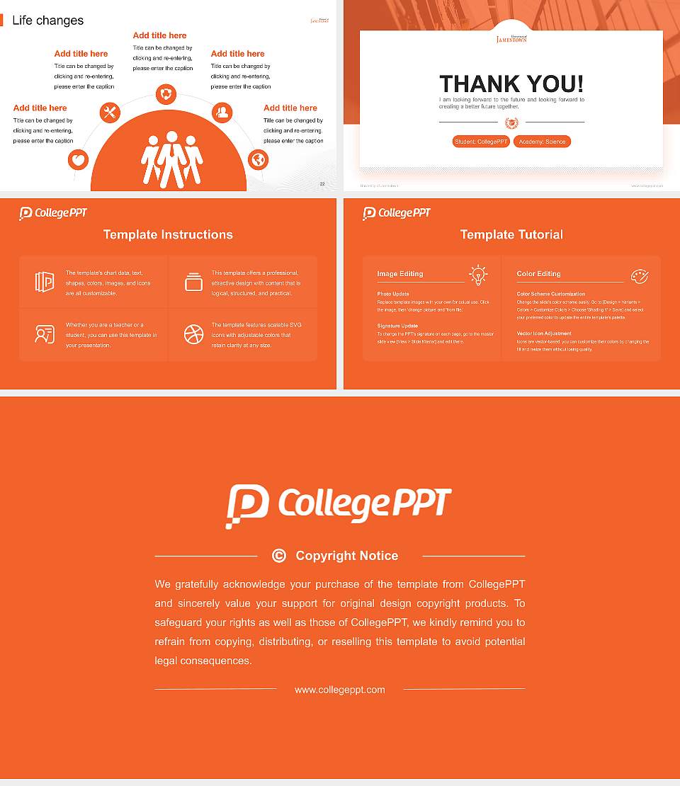 University of Jamestown National Scholarship Defense PPT Template16:9 ratio PPT effect preview image4