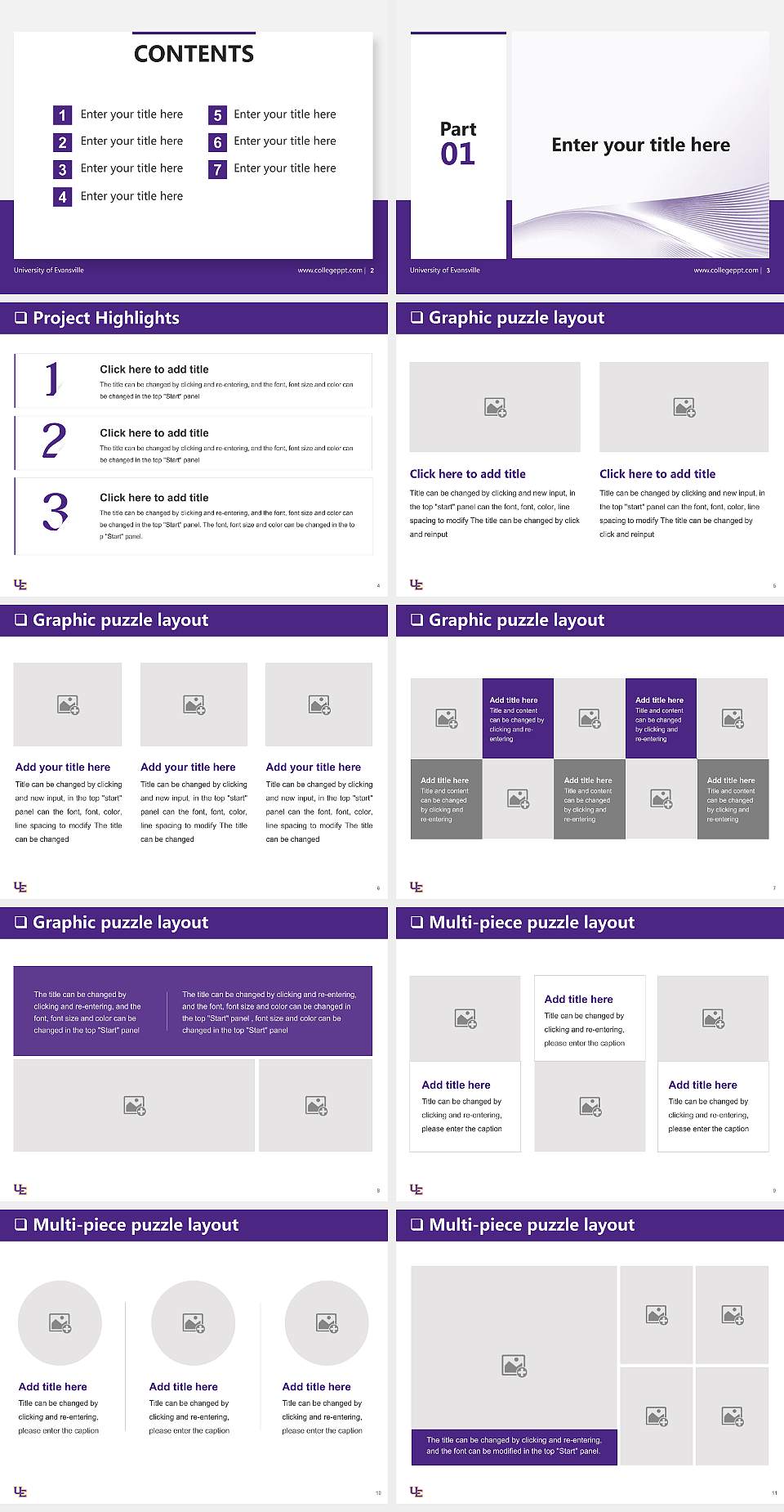 University of Evansville General Purpose PPT Template4:3 ratio PPT effect preview image2